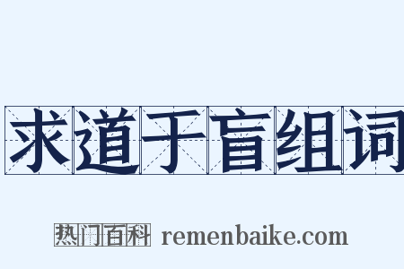 求道于盲组词是什么意思的图片